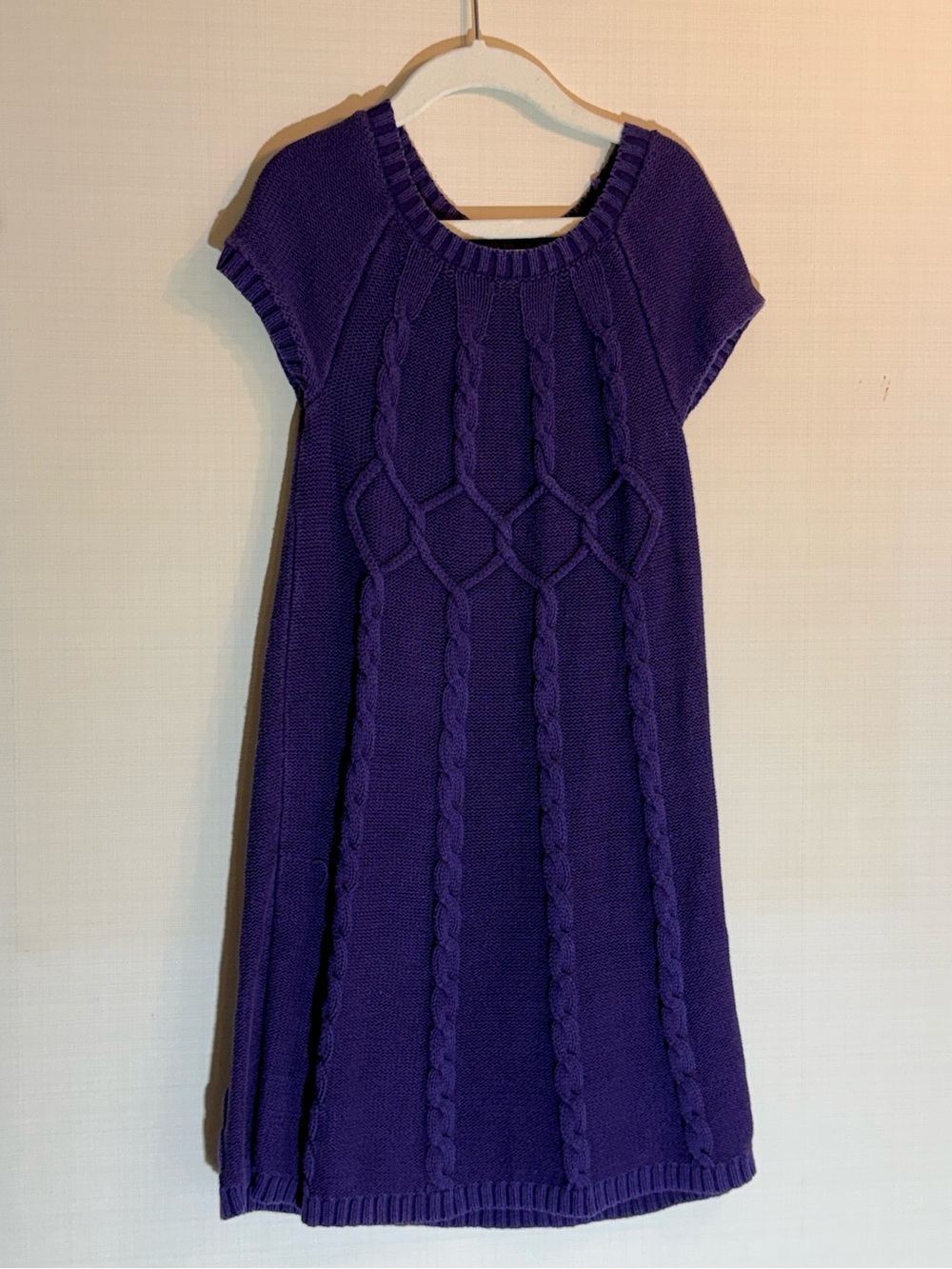 Girl’s Gymboree Purple Cable-Knit Dress